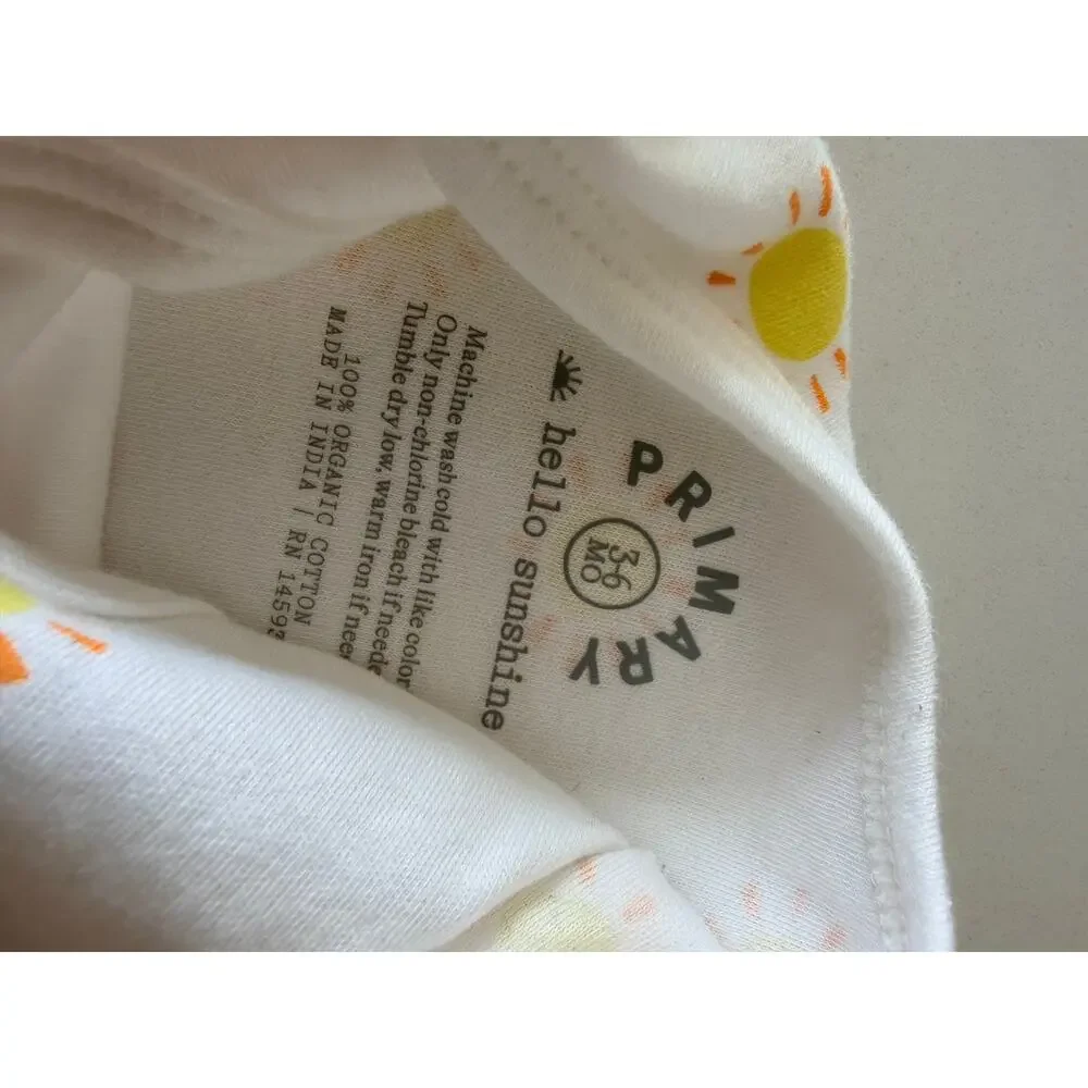 Primary Organic Cotton Rainbow & Sunshine Baby Bodysuit